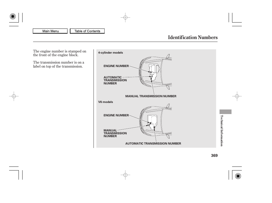 Identification numbers, 2010 accord coupe | HONDA 2010 Accord Coupe User Manual | Page 372 / 404