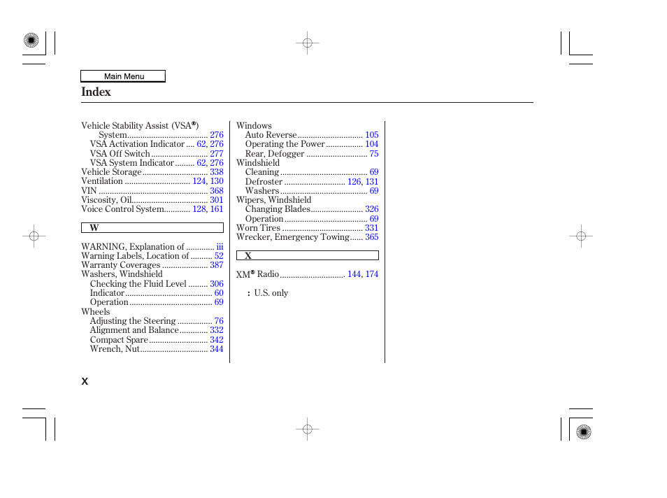 Index | HONDA 2010 Accord Coupe User Manual | Page 402 / 404