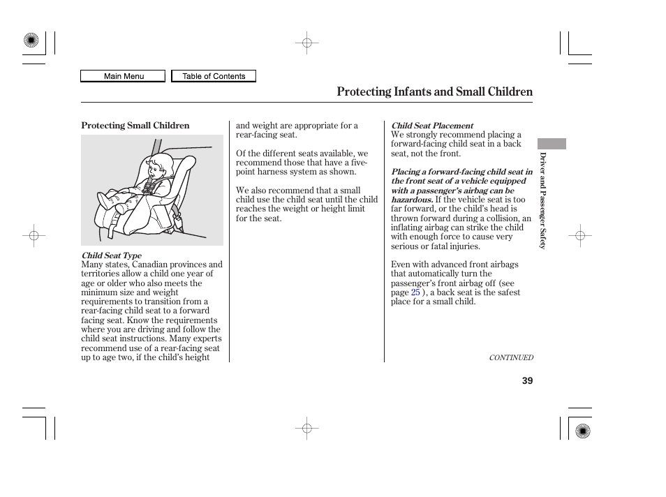 Protecting infants and small children | HONDA 2010 Accord Coupe User Manual | Page 42 / 404