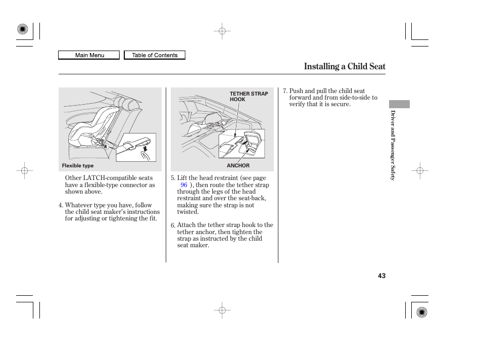 Installing a child seat, 2010 accord coupe | HONDA 2010 Accord Coupe User Manual | Page 46 / 404