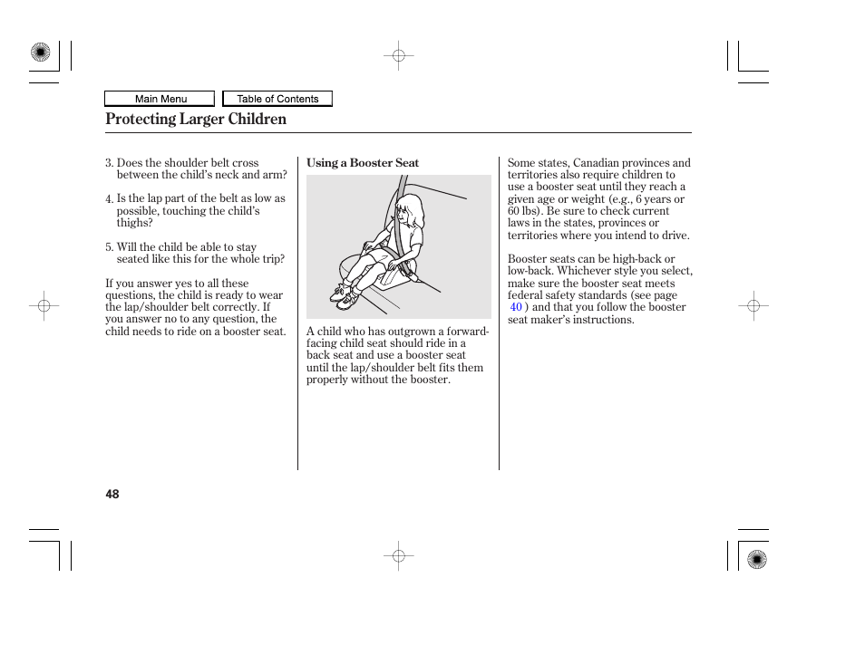Protecting larger children | HONDA 2010 Accord Coupe User Manual | Page 51 / 404