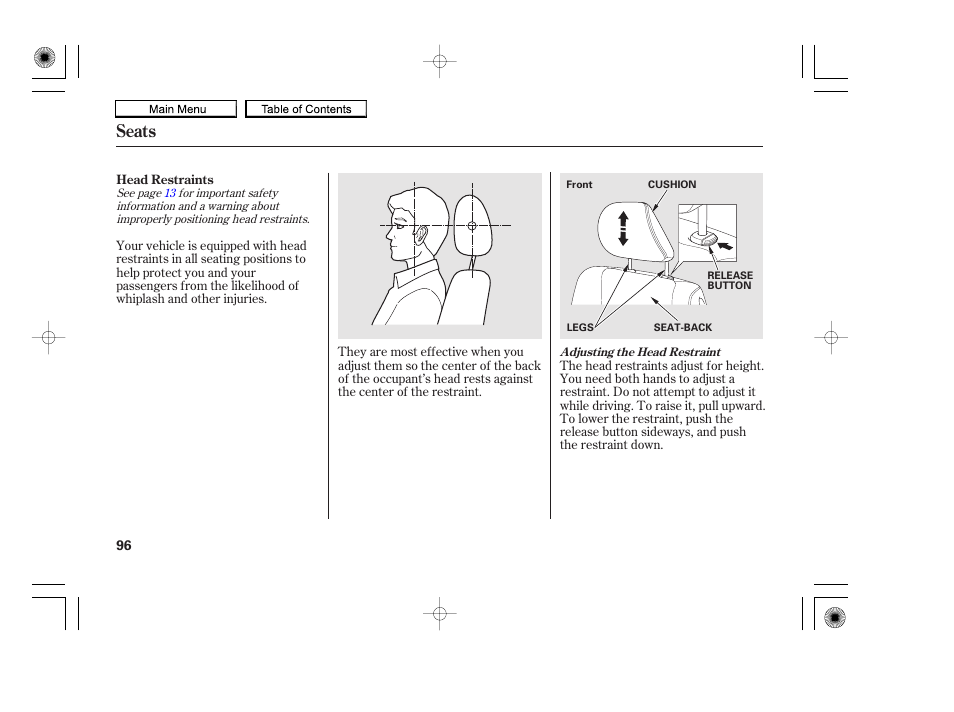 Seats | HONDA 2010 Accord Coupe User Manual | Page 99 / 404