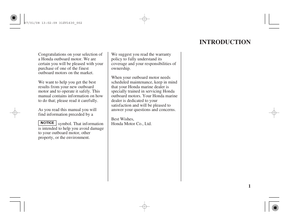 Introduction | HONDA Outboard Motor BF5A User Manual | Page 3 / 95