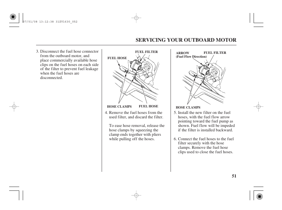 Servicing your outboard motor | HONDA Outboard Motor BF5A User Manual | Page 53 / 95