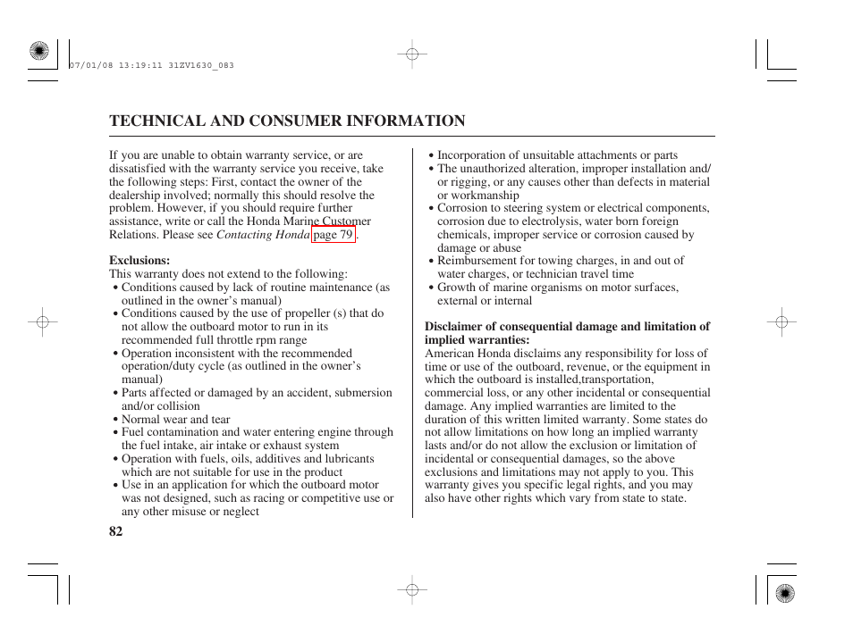 HONDA Outboard Motor BF5A User Manual | Page 84 / 95