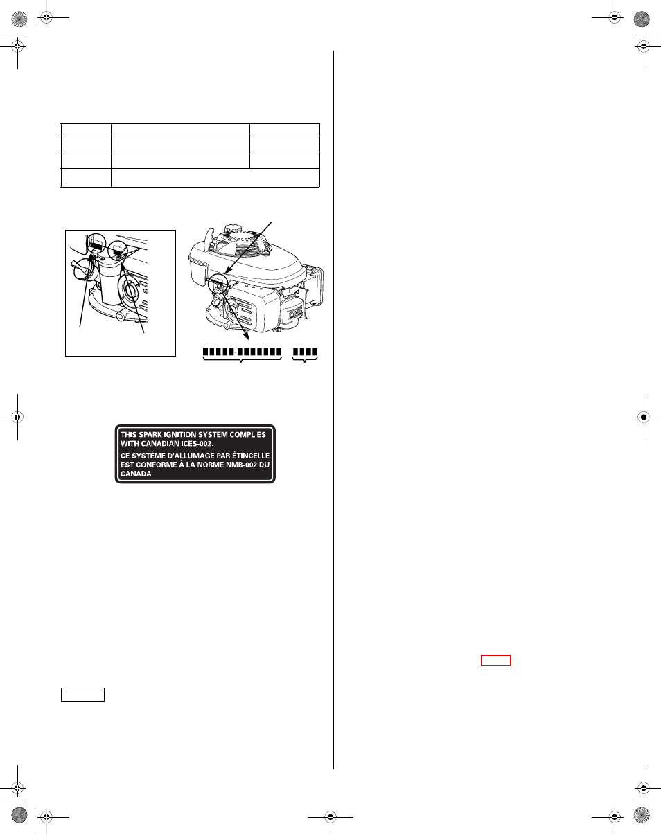 Technical information, Serial number and type location, Radio frequency interference label (canada) | Emission control system information | HONDA GCV160 User Manual | Page 13 / 56