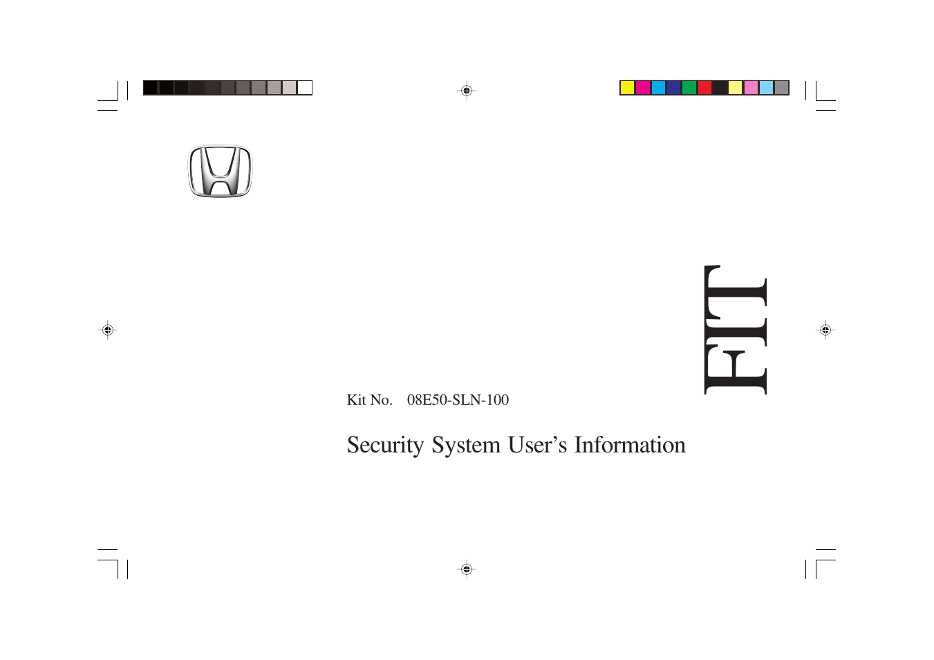 HONDA Security System 2007 Fit User Manual | 24 pages