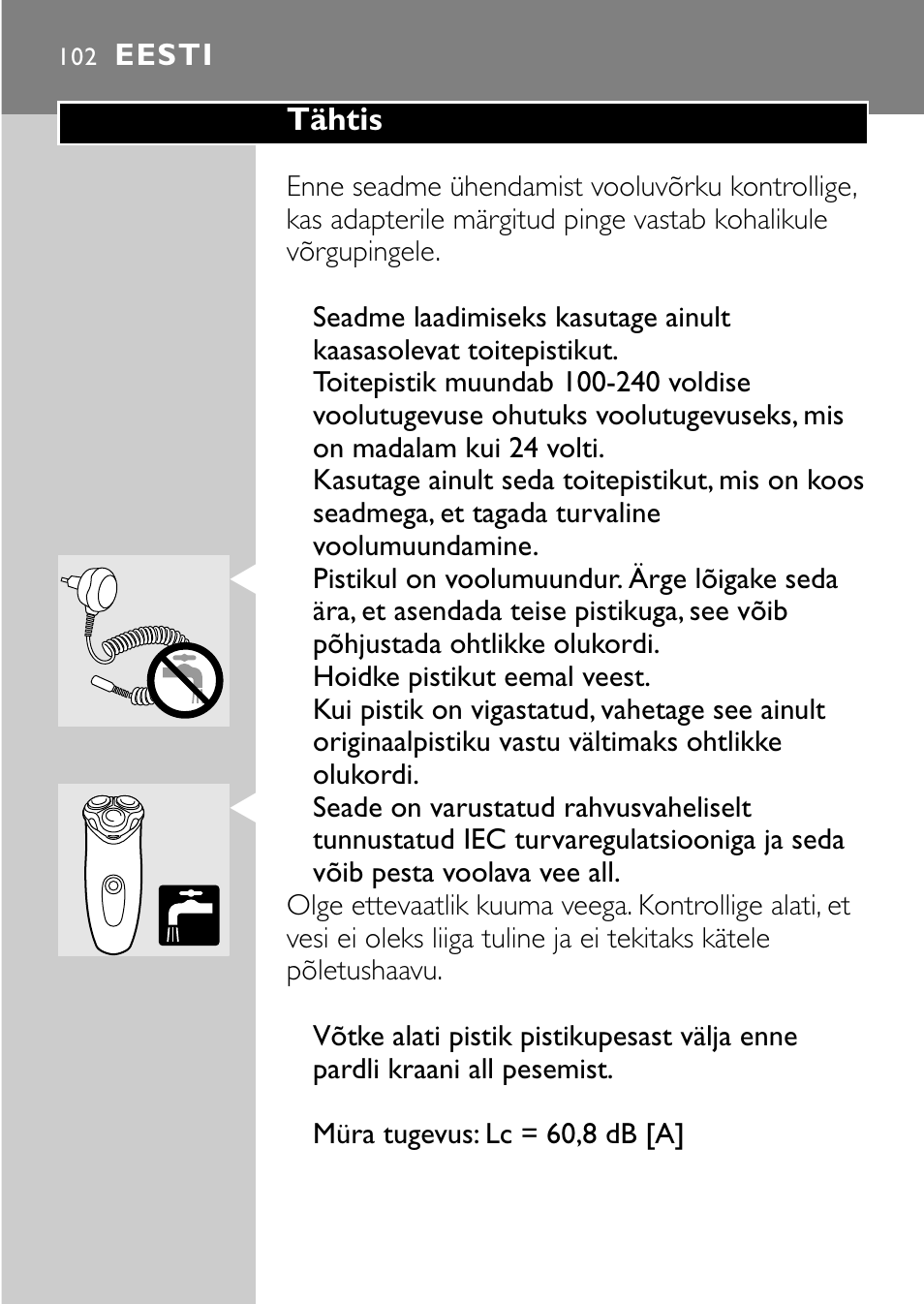 Eesti 102 | Philips HQ7830 User Manual | Page 100 / 164