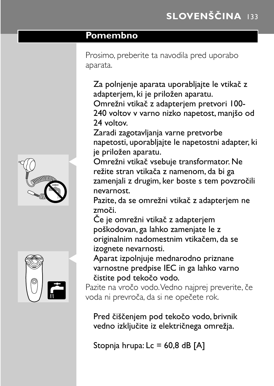 Slovenščina 133 | Philips HQ7830 User Manual | Page 131 / 164