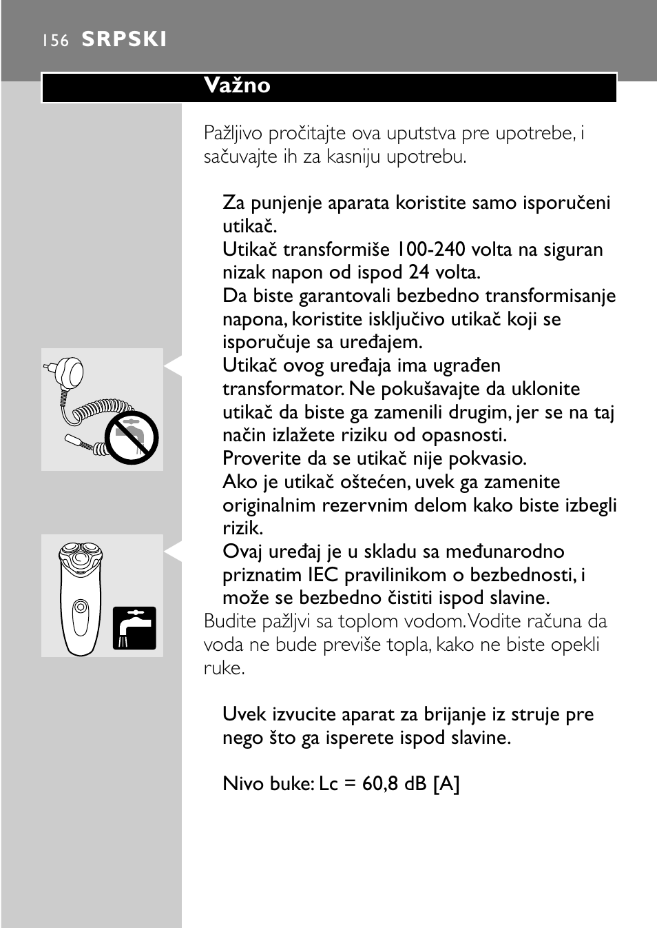 Srpski 156 | Philips HQ7830 User Manual | Page 154 / 164