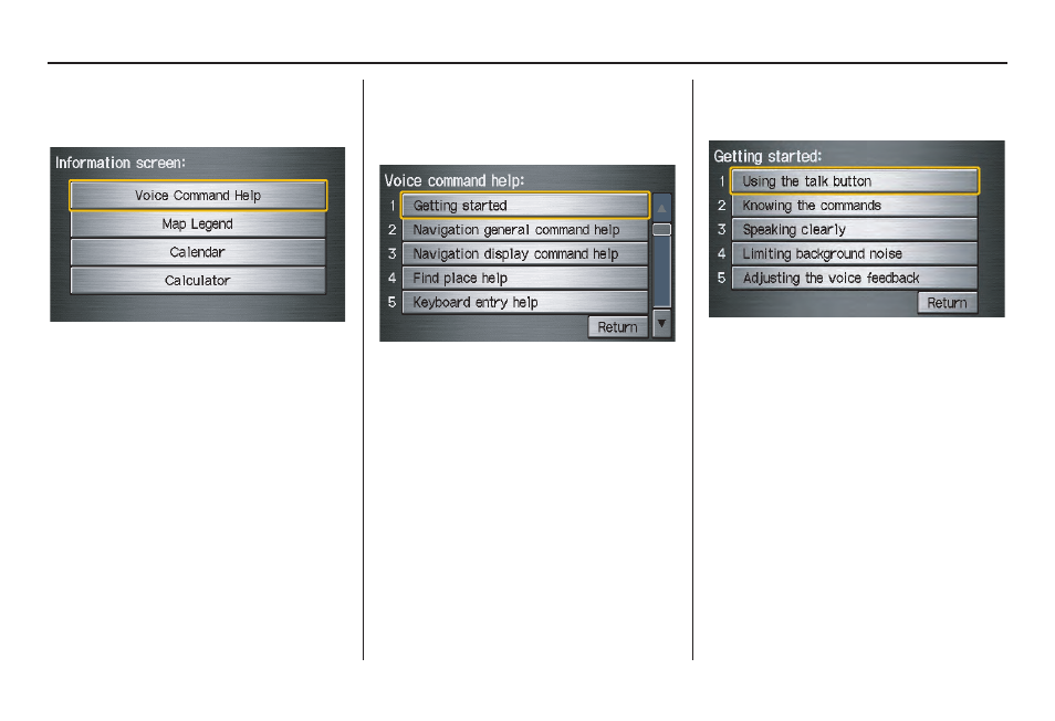 Information features | HONDA 2010 Element Navigation User Manual | Page 70 / 153