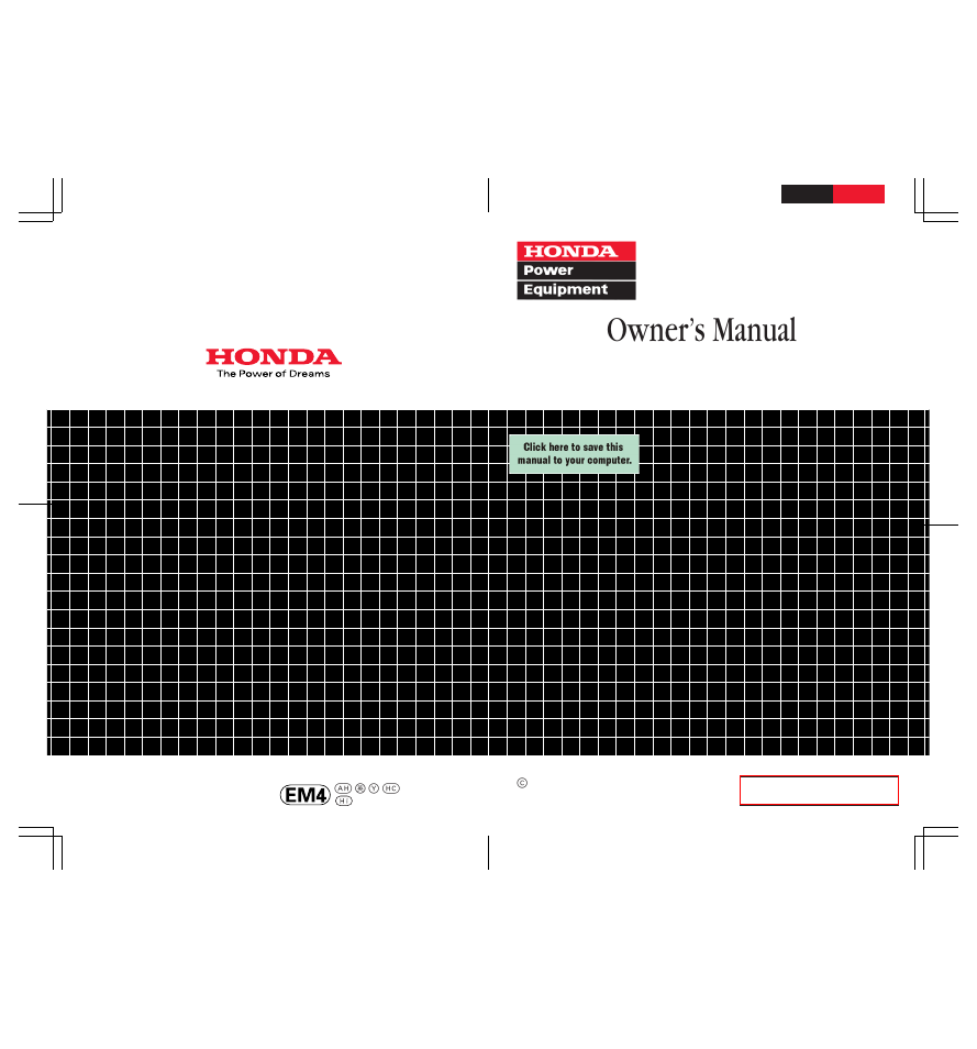 HONDA EP2500CX User Manual | 72 pages