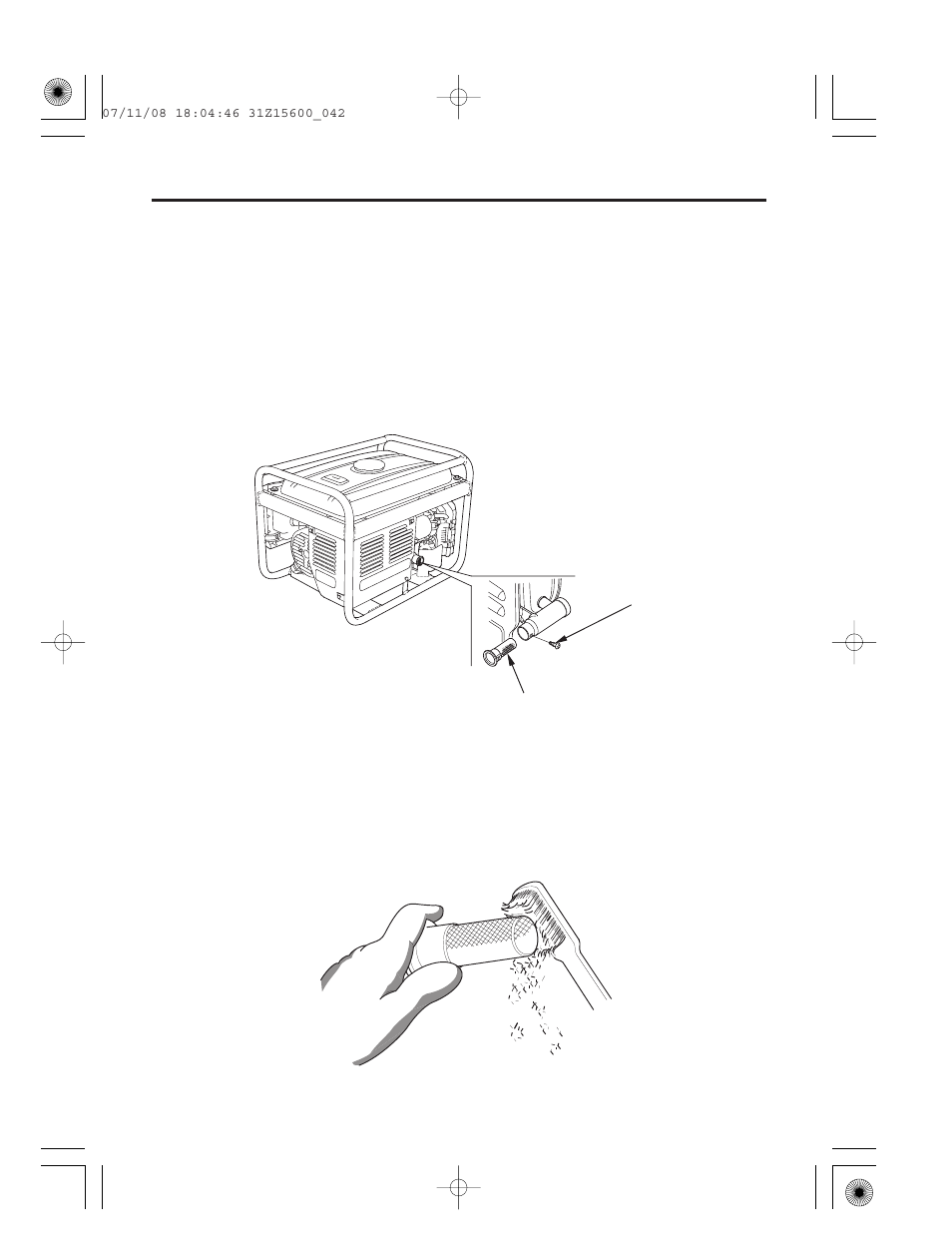 Spark arrester service, 41 servicing your generator | HONDA EP2500CX User Manual | Page 43 / 72