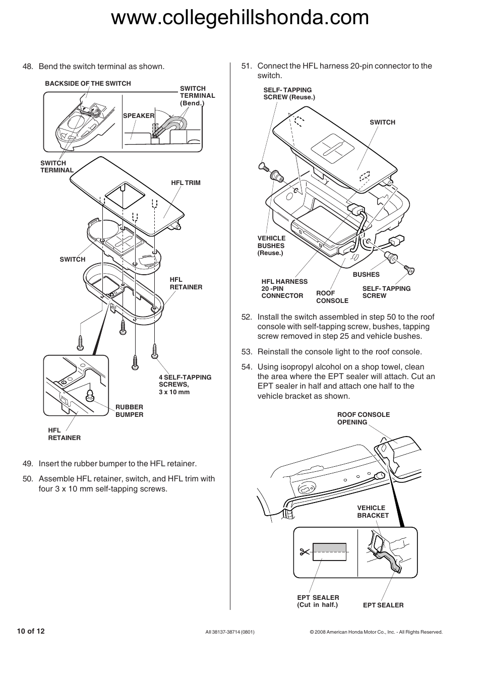 HONDA 08E02-SHJ-100B User Manual | Page 10 / 12