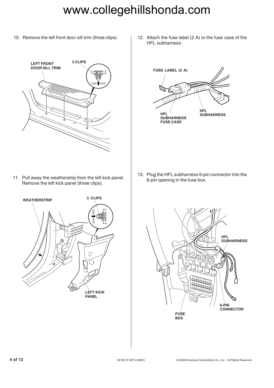 HONDA 08E02-SHJ-100B User Manual | Page 4 / 12