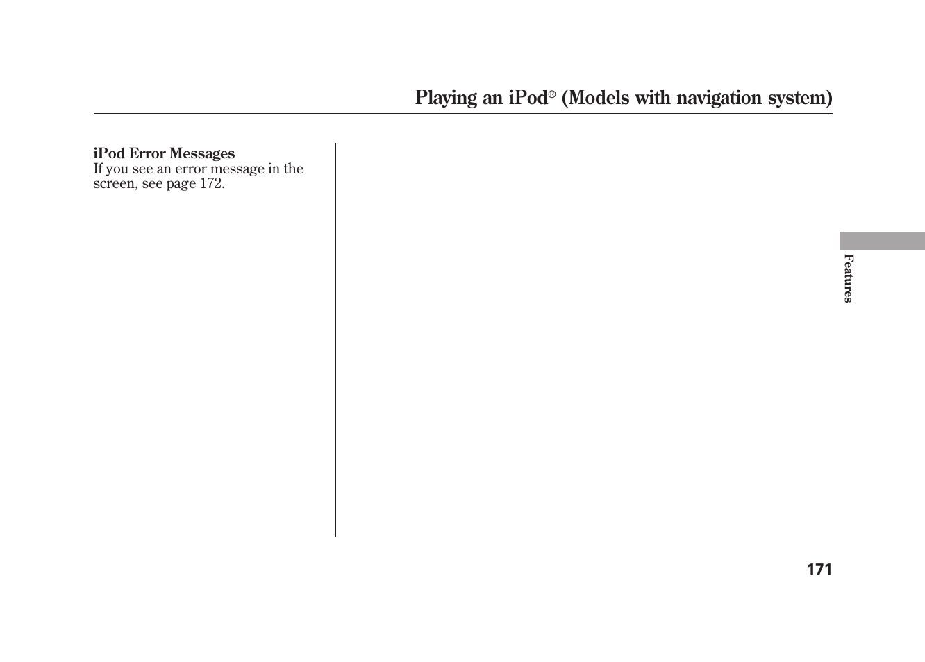 Playing an ipod, Models with navigation system) | HONDA 2010 Element User Manual | Page 177 / 346