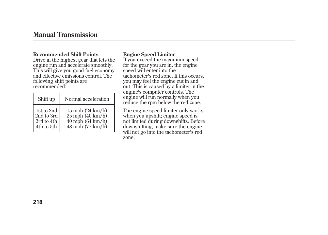 Manual transmission | HONDA 2010 Element User Manual | Page 224 / 346