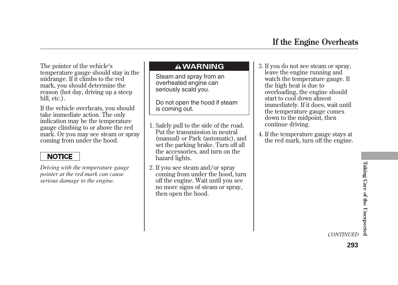 If the engine overheats | HONDA 2010 Element User Manual | Page 299 / 346