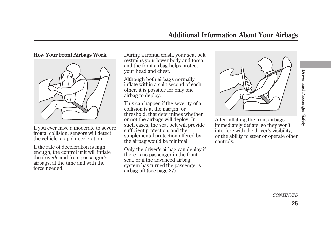 Additional information about your airbags | HONDA 2010 Element User Manual | Page 31 / 346