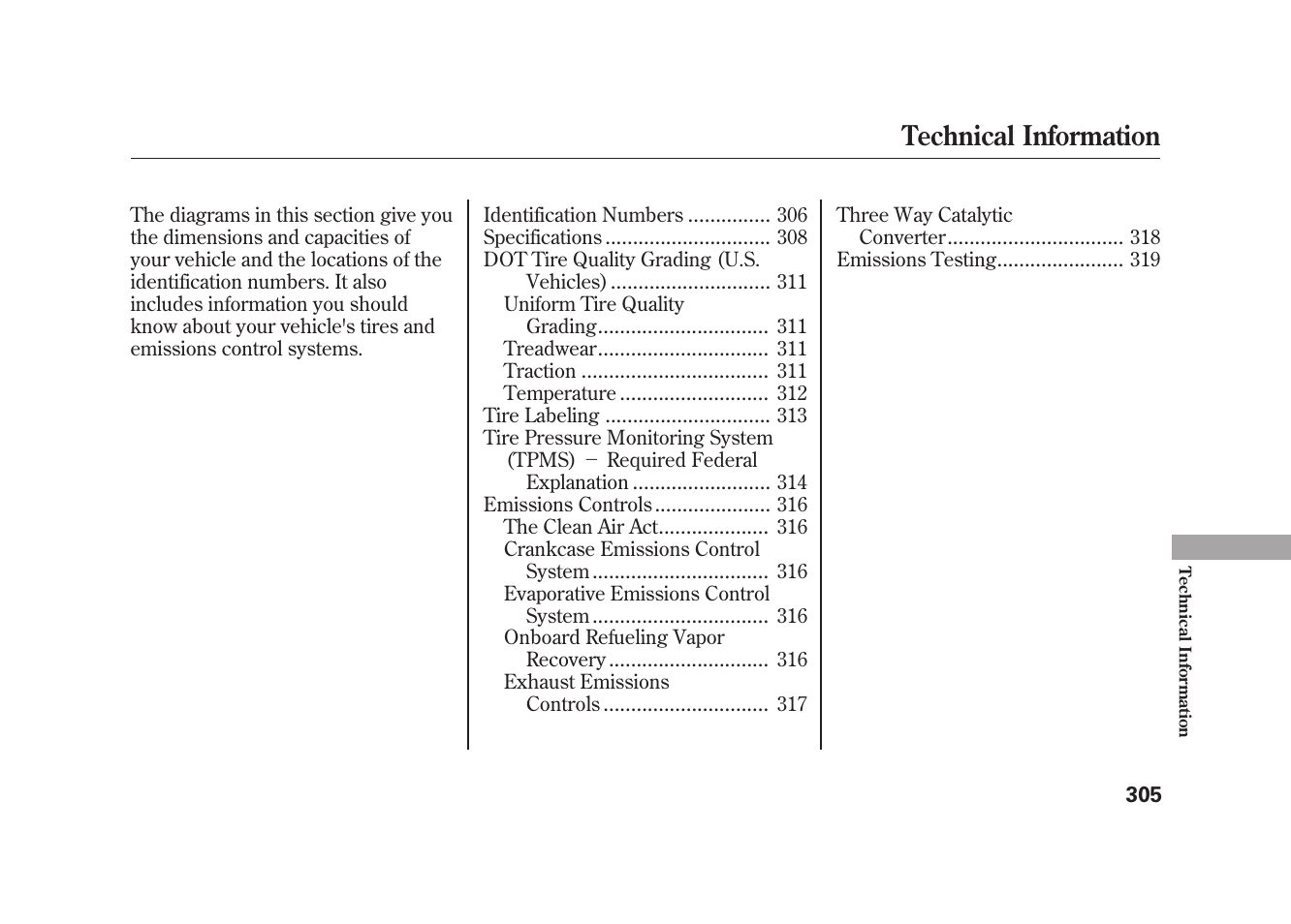 Technical information | HONDA 2010 Element User Manual | Page 311 / 346