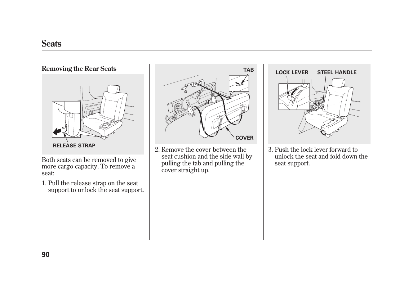 Seats | HONDA 2010 Element User Manual | Page 96 / 346