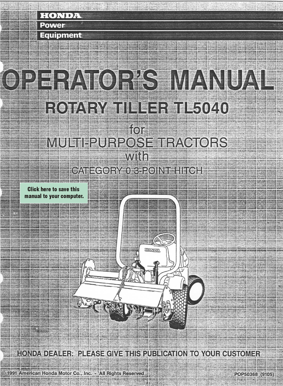HONDA TL5040 User Manual | 24 pages