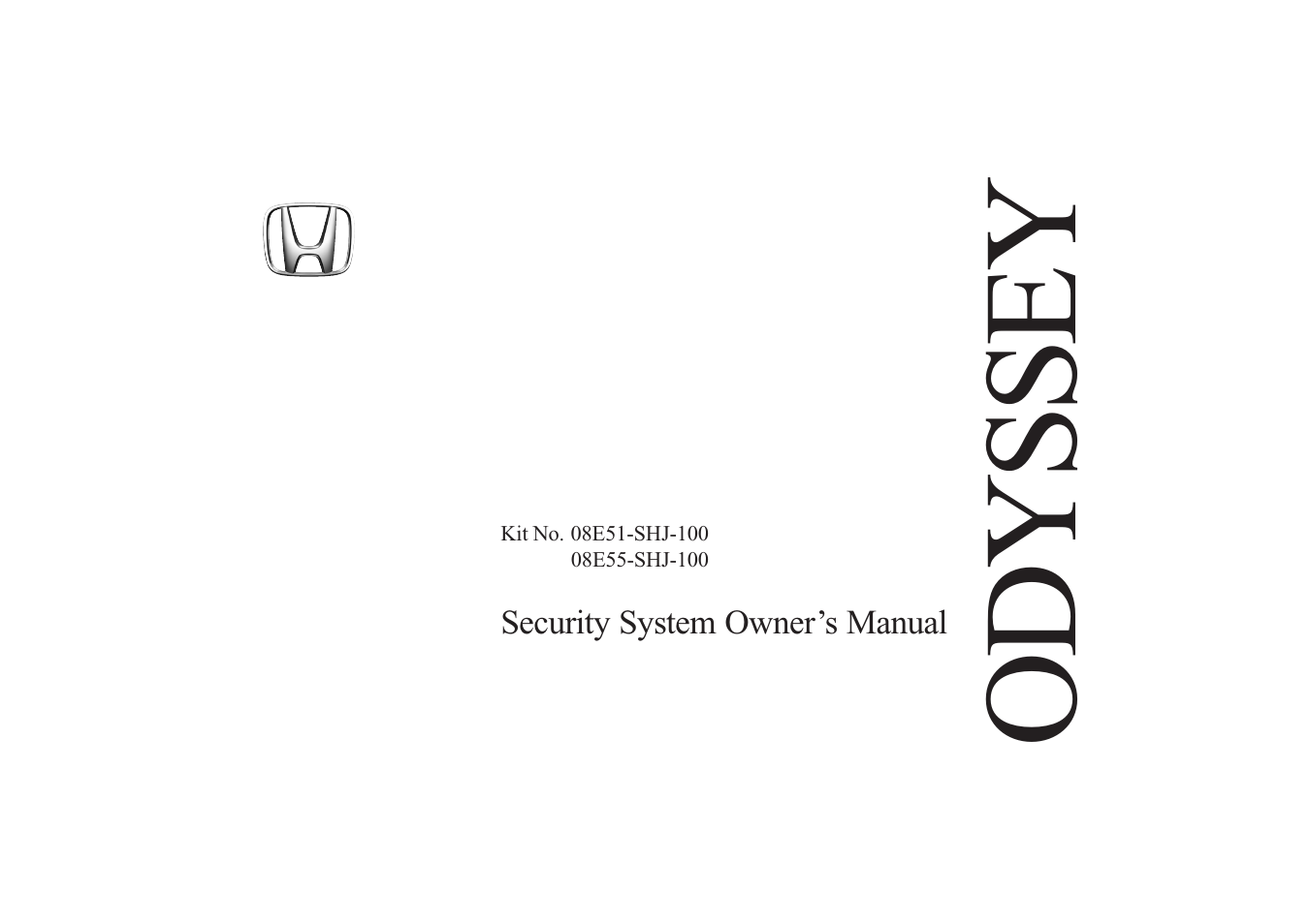 HONDA ODYSSEY Security System User Manual | 20 pages